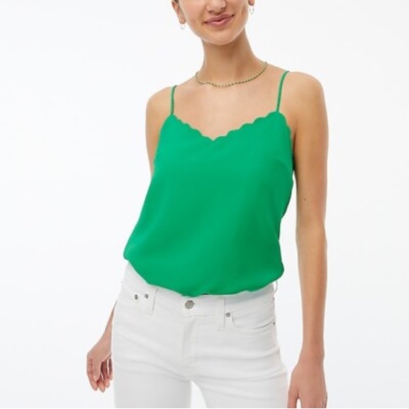 J. Crew Tops - J. Crew Scallop Trim Racerback Cami Blouse